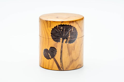 Japanese Chazutsu - Ginkgo Leaf Wood Coated Metal Tea Canister - 300ml
