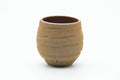 Tezumi — Japanese Teacup - Carved Spiraling Stoneware Yunomi - 120ml — front view from another angle
