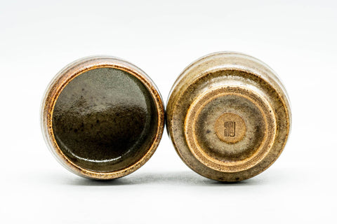 Japanese Teacups - Pair of Earthy Glazed Guinomi - 55ml