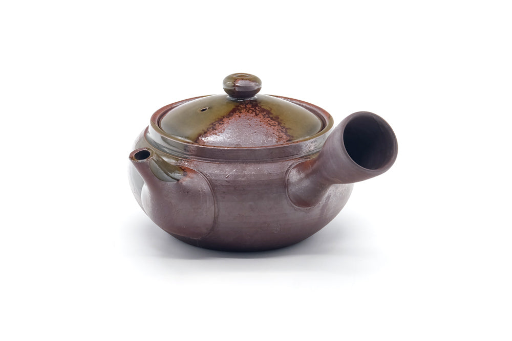 Japanese Kyusu - Ash Glazed Banko-yaki Mesh Teapot - 320ml