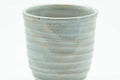 Tezumi — Japanese Teacup - Grey Glazed Spiraling Yunomi - 120ml — tipped to show the interior