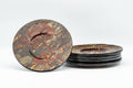 Tezumi — Japanese Chataku - Set of 5 Cherry Bark Fuki Leaf Wooden Tea Saucers — front view