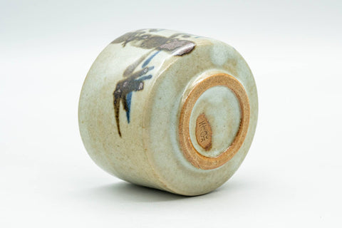 Japanese Teacup - Beige Bamboo-decorated Tsutsu-gata Yunomi - 70ml