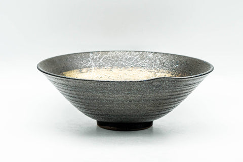 Japanese Matcha Bowl - Black Gold Hakeme Summer Chawan - 200ml