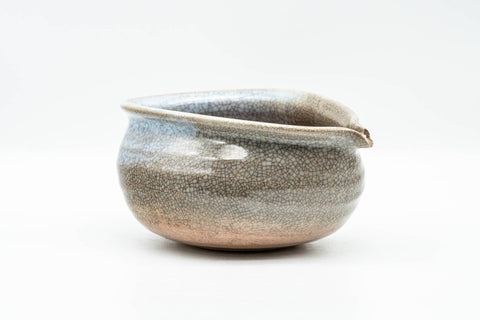 Japanese Katakuchi - Large Weathered Hagi-yaki Water Cooler - side view