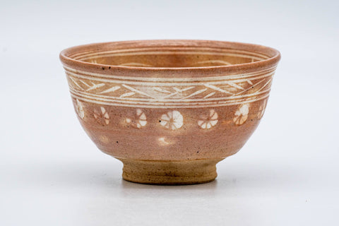 Japanese Matcha Bowl - Small Pink White Glazed Mishima Chawan - 100ml