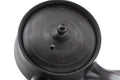 Spiraling benishibori Tokoname teapot, top-down view of the spiral body and lid
