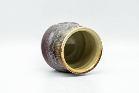 Japanese Teacup - Abstract Brown Yellow Drip-Glazed Wabi-Sabi Yunomi - 130ml - Tezumi