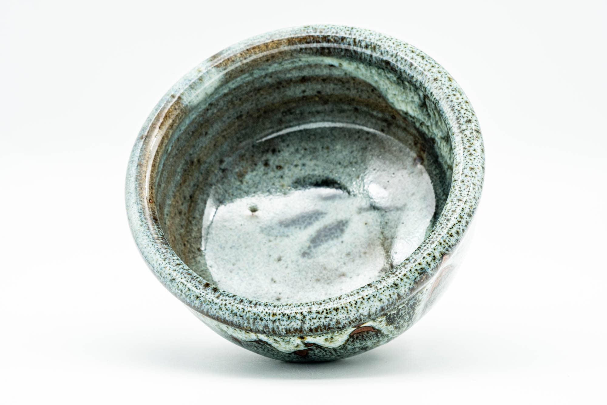 Japanese Matcha Bowl - Small Blue White Drip-Glazed Chawan - 150ml