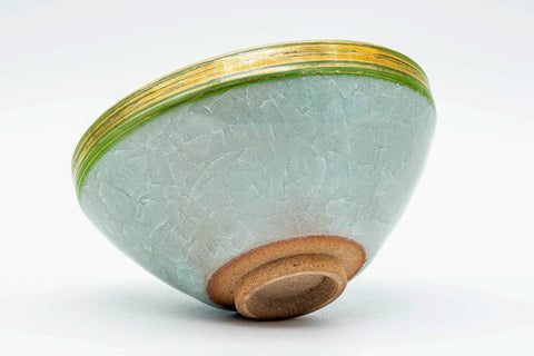 Japanese Matcha Bowl - Kawai Masaki 川合正樹 - Celadon Glazed Tenmoku-gata Chawan