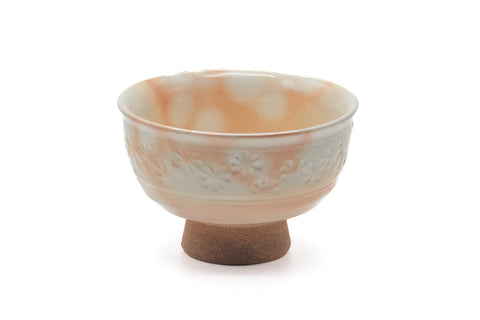 Japanese Teacup - Beige Pink Gohonte Hagi-yaki Yunomi - 140ml