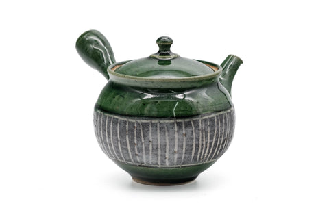 Green Oribe Slip Inlay Tokoname Teapot - 280ml
