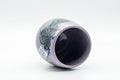Japanese Teacup - Grapevine Purple Celadon Glazed Large Yunomi - 250ml - cup tilted to show the interior
