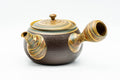 Japanese Kyusu - Engraved Floral Nerikomi Textured Tokoname-yaki Debeso Teapot - 240ml - Tezumi