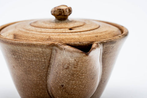 Japanese Houhin - Weathered Beige Glazed Hagi-yaki Handleless Teapot - 100ml