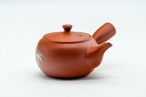 Japanese Tea Set - Bamboo Painted Tokoname-yaki Kyusu Teapot with 5 Yunomi Teacups