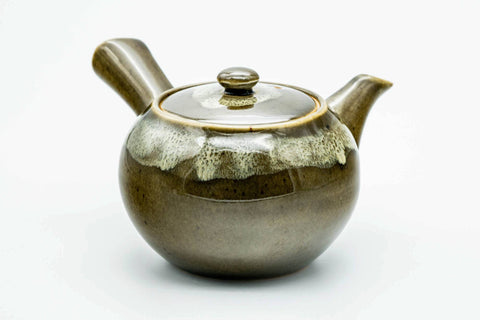 Japanese Kyusu - Dark Green Glazed Ceramic Filter Teapot - 350ml