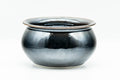 Tezumi — Japanese Kensui - Jet Black Hare's Fur Glazed Water Bowl - 450ml — front view from another angle