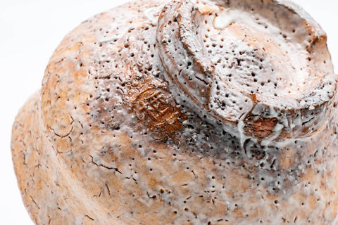 Japanese Matcha Bowl - 都野栖雲 Tsuni Seiun - Biwa-iro Glazed Hagi-yaki Chawan - 300ml