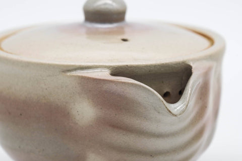 Japanese Houhin - Beige Pink Glazed Hagi-yaki Handle-less Teapot - 100ml