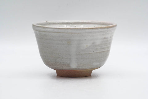 Japanese Matcha Bowl - Milky White Drip-Glazed Chawan - 250ml