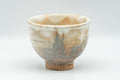 Japanese Teacup - Beige Earthy Gohonte Hagi-yaki Yunomi - 150ml - front straight-on view