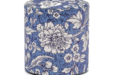 Blue White Floral Florentine Metal Tea Canister - 100g