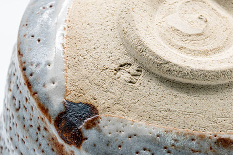 Japanese Matcha Bowl - Blue Shino Glazed Mino-yaki Chawan - 300ml