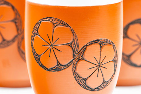 Japanese Teacups - 弘洋 Kouyou - Set of 4 Ume Tokoname-yaki Yunomi - 125ml