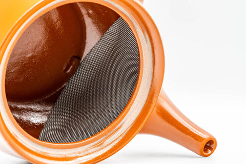 Japanese Kyusu - Classic Red Shudei Tokoname-yaki Mesh Teapot - 370ml