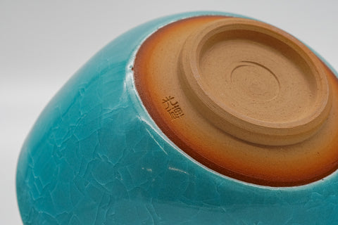 Turquoise Ice-Crack Celadon Chawan