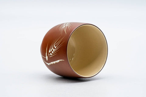 Tezumi — Japanese Teacup - Yellow Wheat Glazed Tokoname-yaki Yunomi - 130ml — three-quarter view