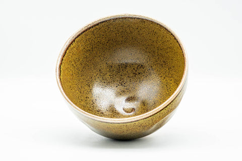 Japanese Matcha Bowl - Black and Yellow Speckled Wan-nari Chawan - 300ml