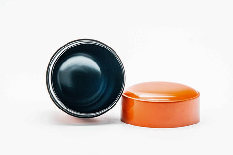 Japanese Natsume - Sleek Orange Black Urushi Lacquer Matcha Tea Caddy - 110ml