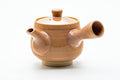 Japanese Kyusu - Pink Hagi-yaki Ceramic Filter Teapot - 300ml - three-quarter view from the right, spout toward the camera