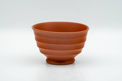 Tezumi — Japanese Teacups - Set of 3 Horizontally Sculpted Tokoname-yaki Yunomi - 90ml — front view from another angle