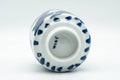 Tezumi — Japanese Teacup - Large Blue Geometric Patterned Arita-yaki Yunomi - 180ml — inverted showing the foot ring