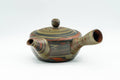 Tezumi — Japanese Kyusu - Nerikomi Tokoname-yaki Debeso Teapot - 250ml — top-down view of the lid