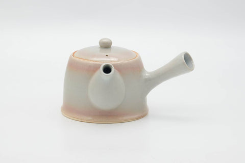 Japanese Tea Set - Beige Pink Hagi-yaki Kyusu Teapot with 4 Yunomi Teacups