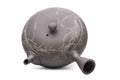 Mogake yakishime unglazed Tokoname kyusu teapot with side handle - high-angle view showing the lid and spout
