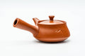 Another three-quarter angle of the teapot, handle and spout visible.
