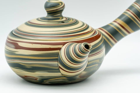 Japanese Kyusu - 沢田 Sawada, 靖仙 Yasusen Kiln - Nerikomi Tokoname-yaki Do-ake Teapot - 130ml