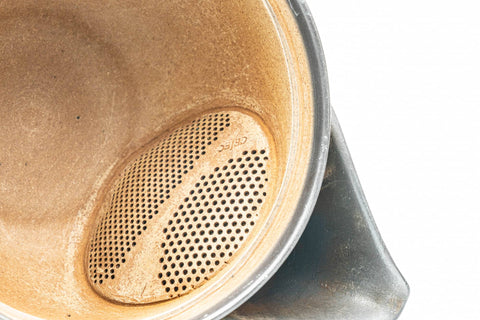 Japanese Kyusu - Black Matte Glazed Sasame Ceramic Filter Teapot - 400ml - Tezumi