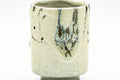 Japanese Teacup - Sage Green Thick Drip-Glazed Yunomi - 110ml - closeup showing the drip-glaze markings