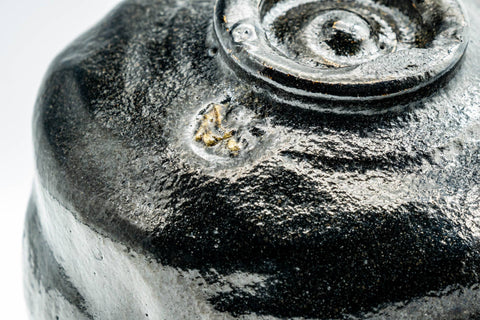 Japanese Matcha Bowl - Black Raku Kuroraku Hantsusu-gata Chawan - 300ml