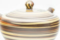 Japanese Kyusu - Nobuyasu Nerikomi Tokoname-yaki Teapot - 275ml - rear view showing the marbled nerikomi pattern