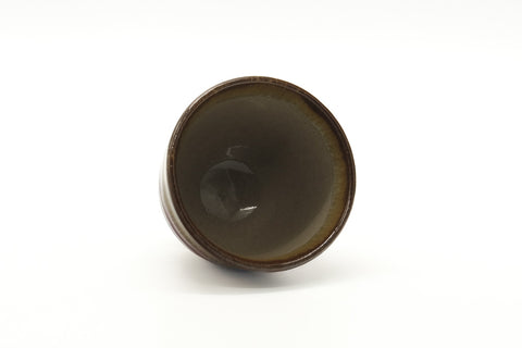 Tezumi — Japanese Teacup - Red Yellow Drip-Glazed Yunomi - 90ml — three-quarter view