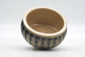 Tezumi — Japanese Kensui - Beige Brush Glazed Striped Water Bowl - 400ml — top-down view of the interior