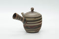Tezumi — Japanese Kyusu - Green Red White Nerikomi Tokoname Teapot - 310ml — side view showing the spout