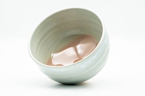 Japanese Matcha Bowl - 天鵬山 Tsubaki Kiln - Beige White Drip-Glazed Hagi-yaki Chawan - 400ml